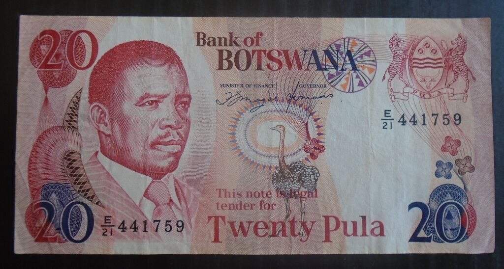 Botswana    P  13       20  Pula   Nd   1992   Ef