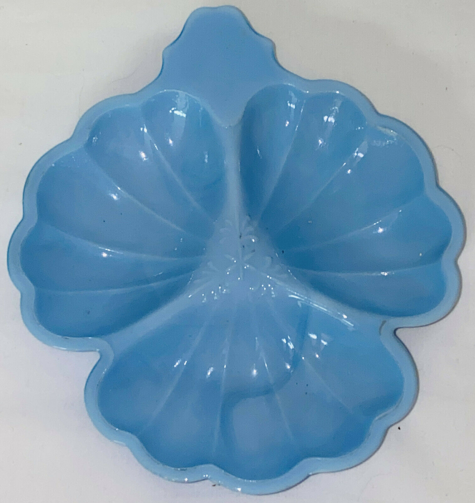 Jeannette Doric *delphite Blue * 6" - 3 Part Candy Dish*