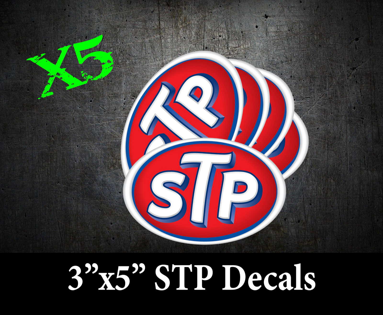 X5 Stp Logo Decal Racing Window Sticker Nascar Nhra Nos Pristine Richard Petty