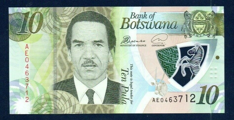 Botswana Unc Note 10 Pula Nd 2018 P-35