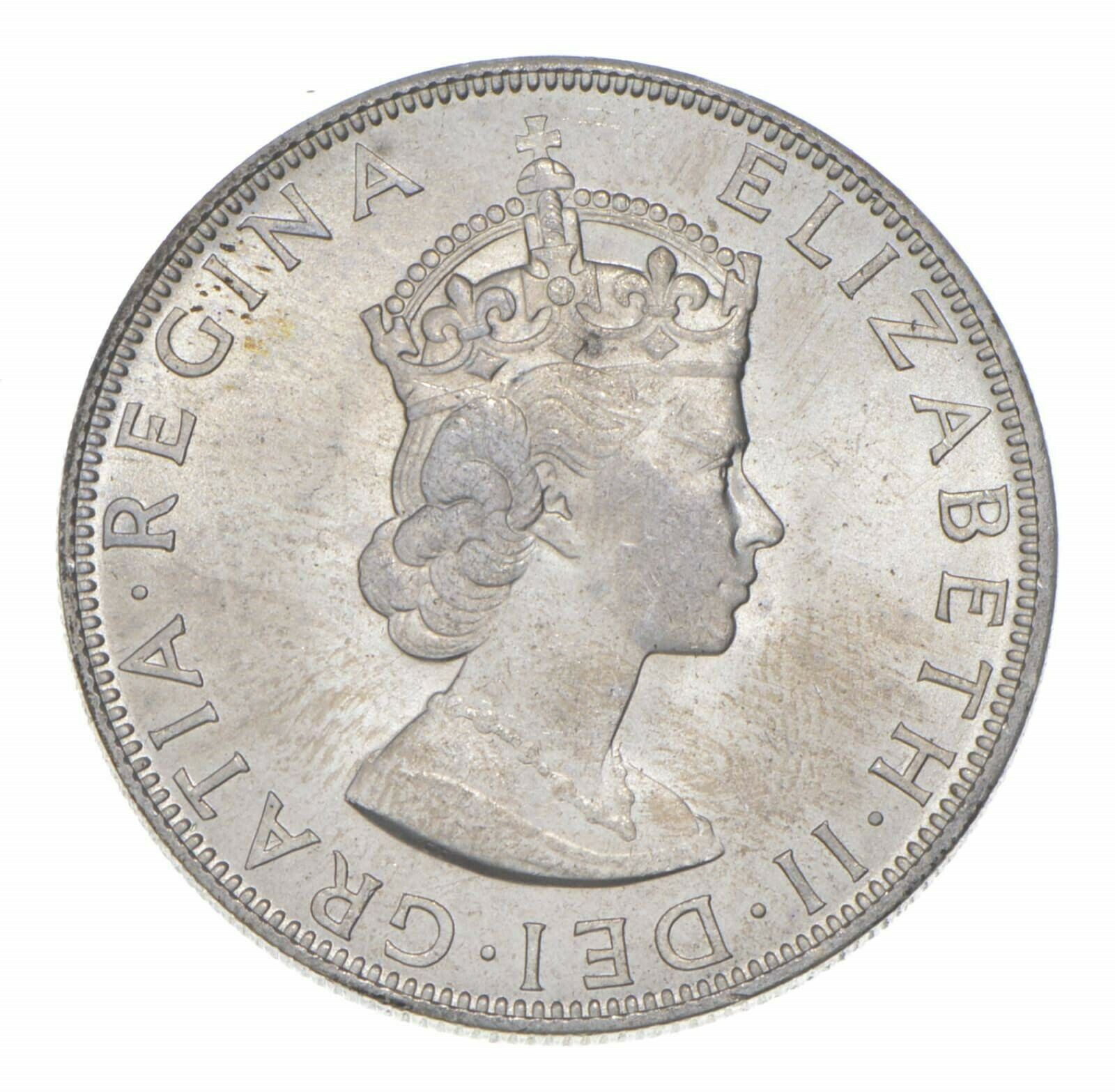 Choice Bu Unc 1964 Bermuda 1 Crown Silver Coin - Mint State *731