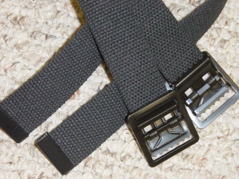 2 Belts Web Black & Buckle Cotton Army Military Usmc Marine Phone Sport Golf P38